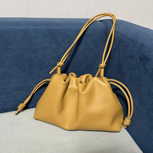 Women's Drawstring Lucky Genuine Leather Exquisite Hand Bags