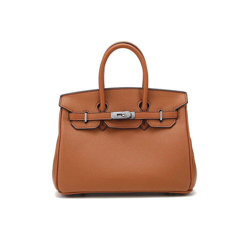 Women's Capacity Lychee Pattern Kelly Fashion Trendy Handbags