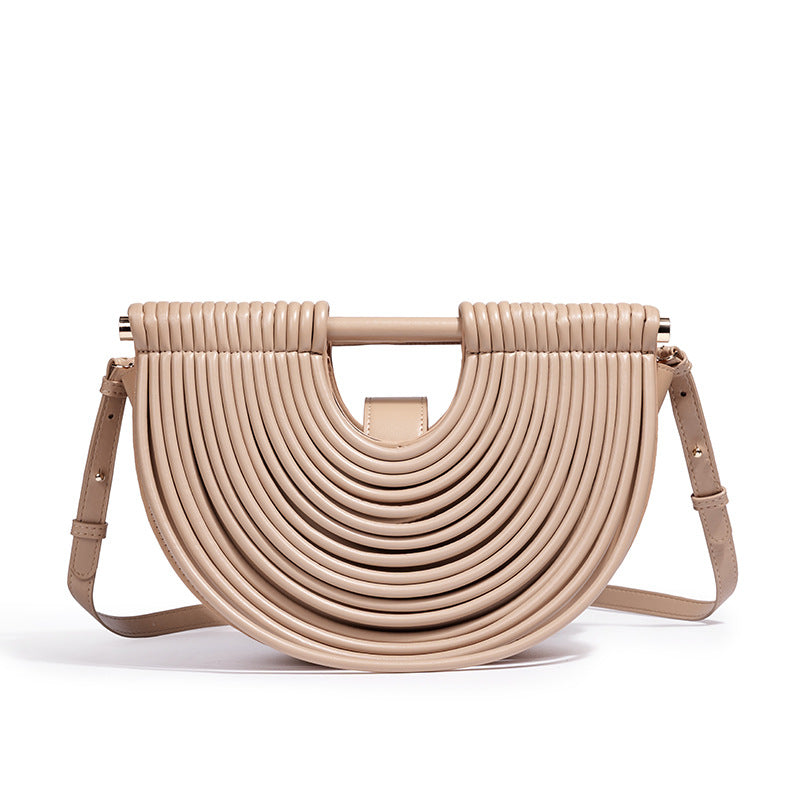 Women's Bamboo Handmade Beach Semicircle Woven Bags