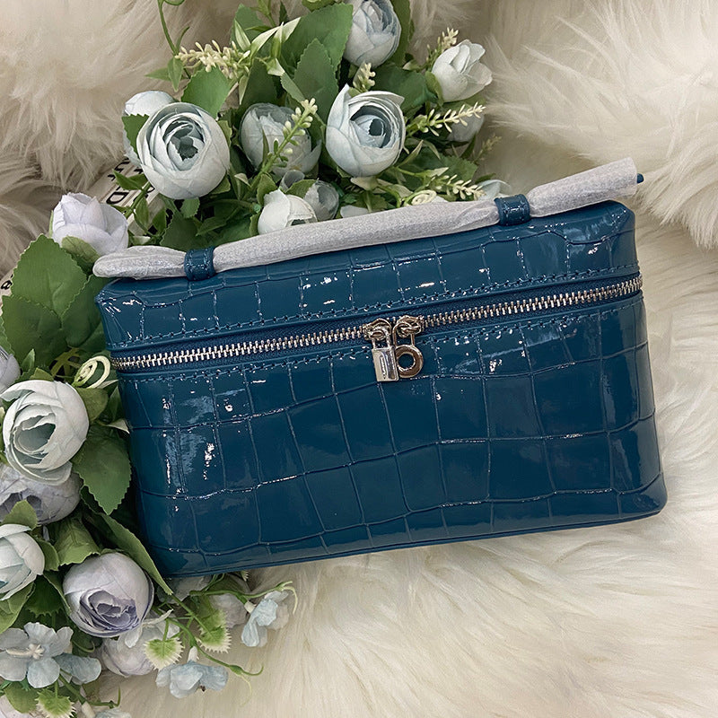 Women's Selected Crocodile Pattern Lunch Box Genuine Bags