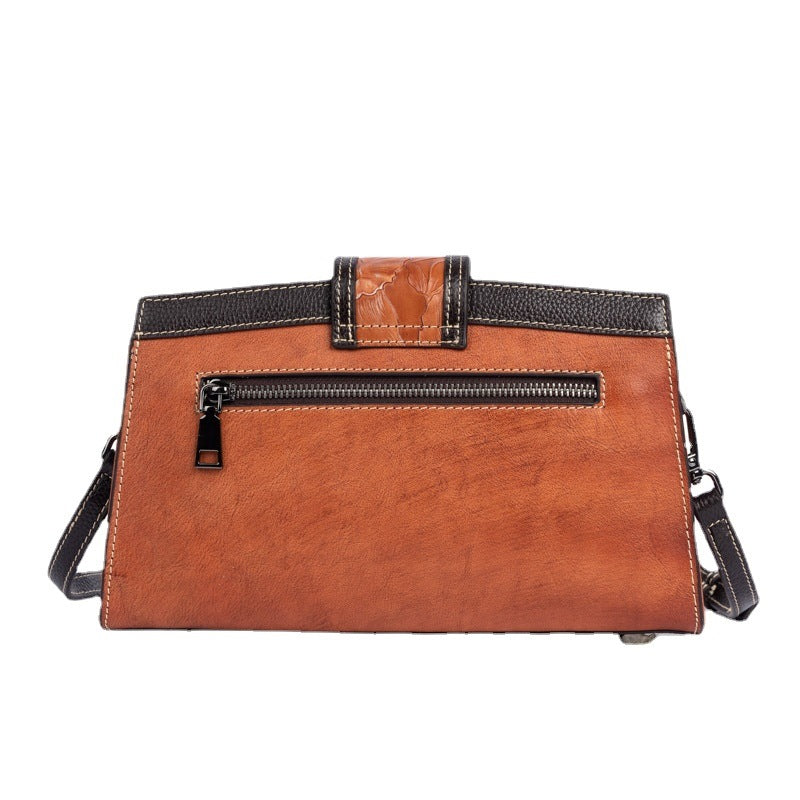 Women's Retro First Layer Cowhide Brushed Shoulder Bags