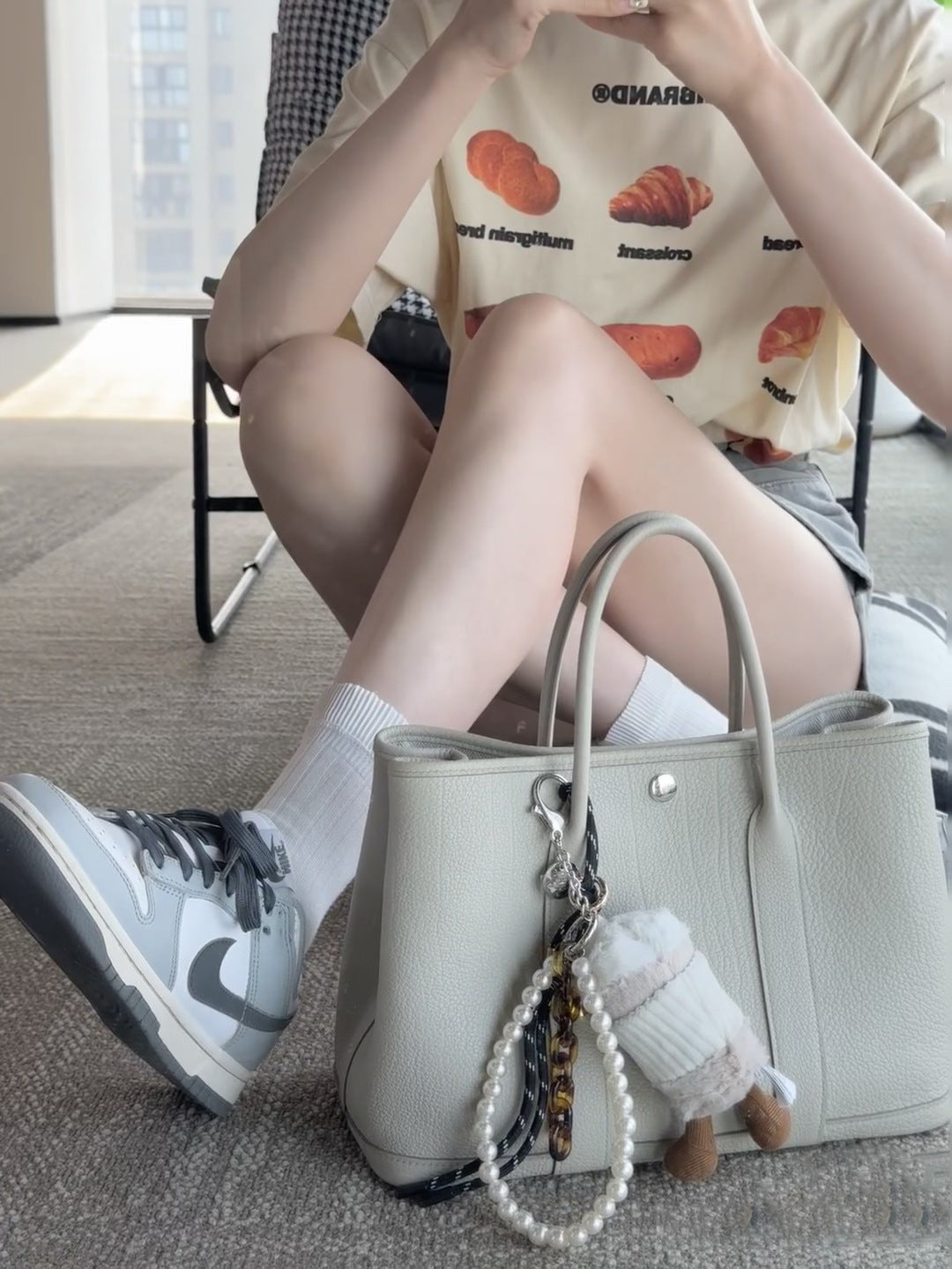 Women's Handmade Wax Line Cowhide Large Capacity Handbags