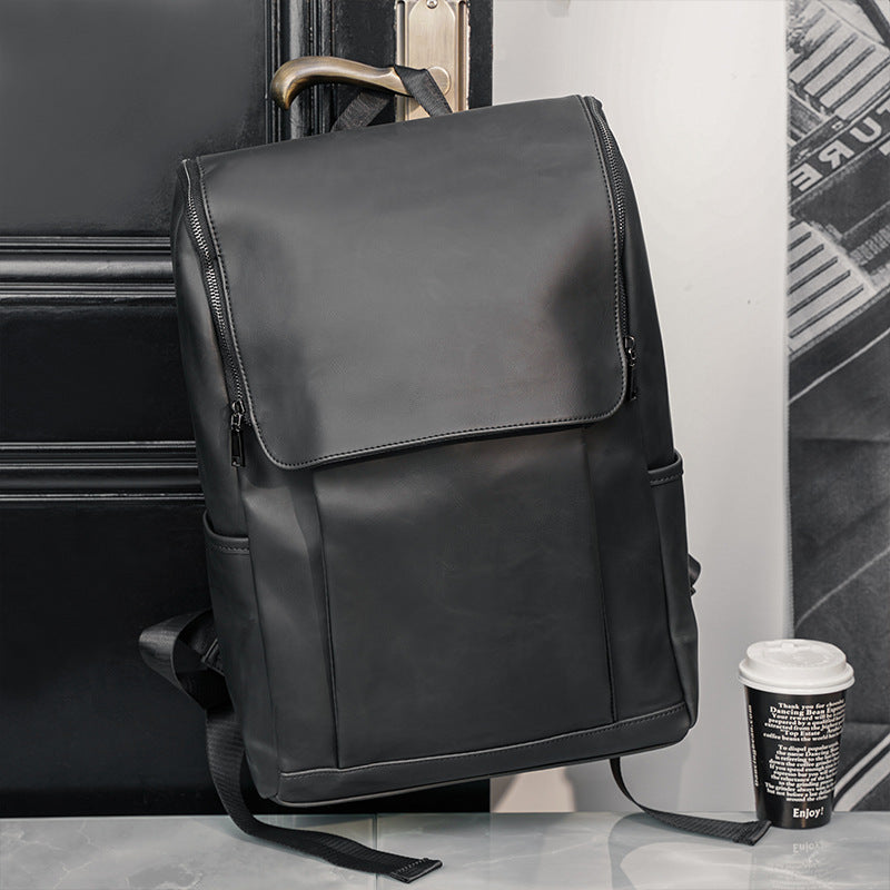 Men's Korean Leather Leisure British Retro Computer Backpacks