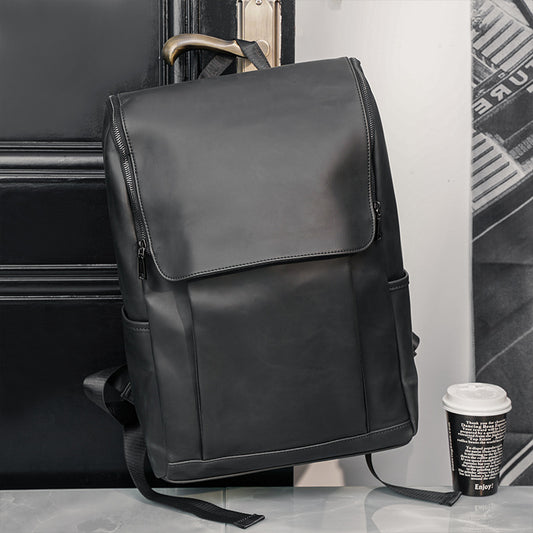 Men's Korean Leather Leisure British Retro Computer Backpacks