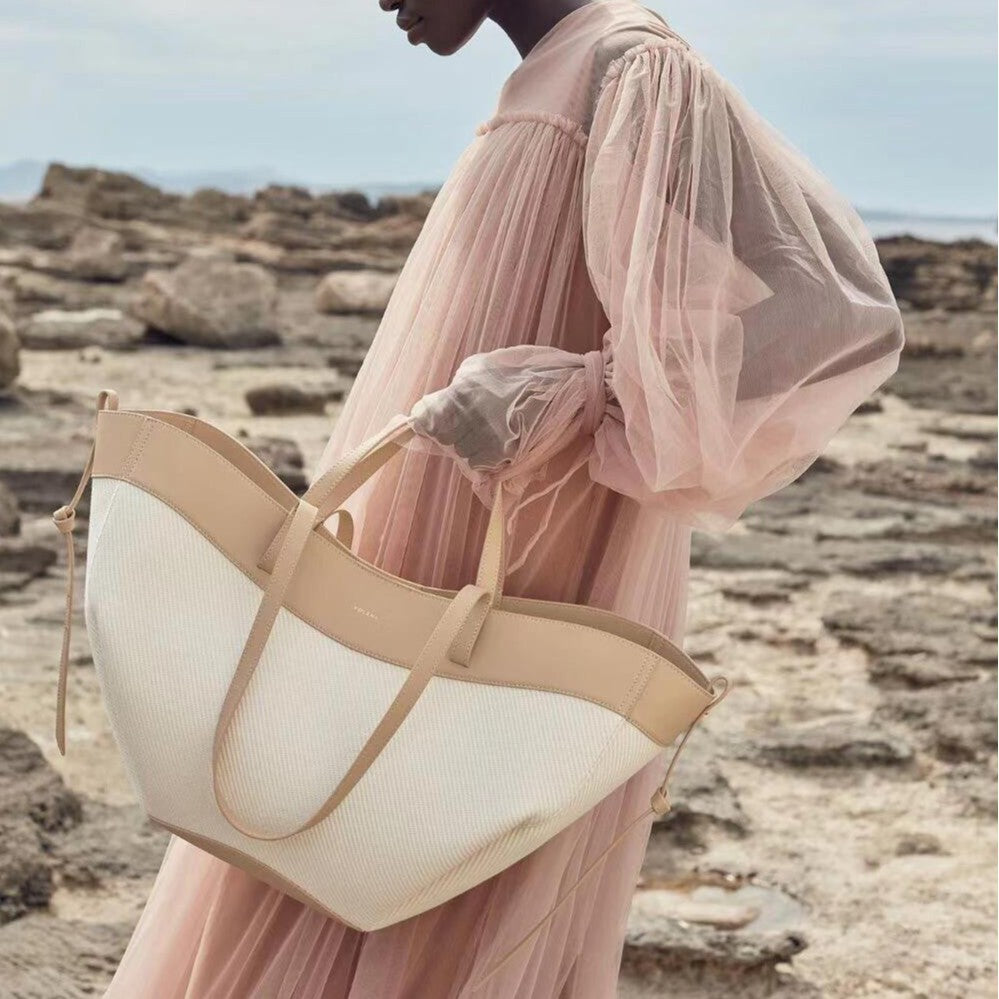 Niche Knitted Stitching Portable Large Capacity Bags