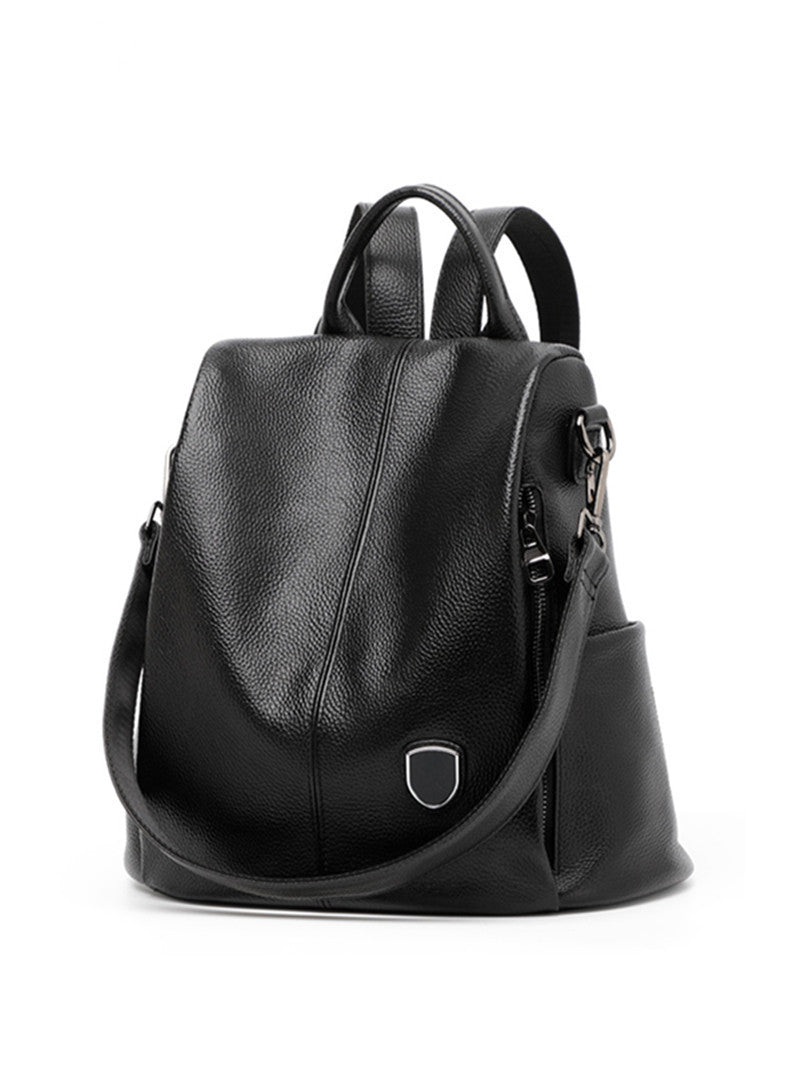 Women's Big Genuine Leather First Layer Multifunctional Backpacks