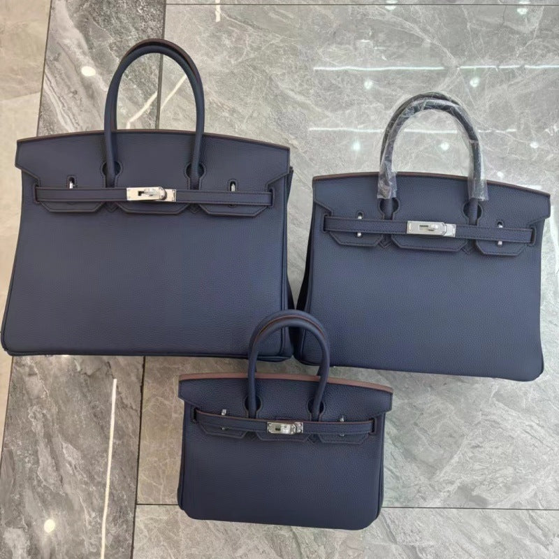 Women's Milkshake White Lychee Pattern First Layer Bags