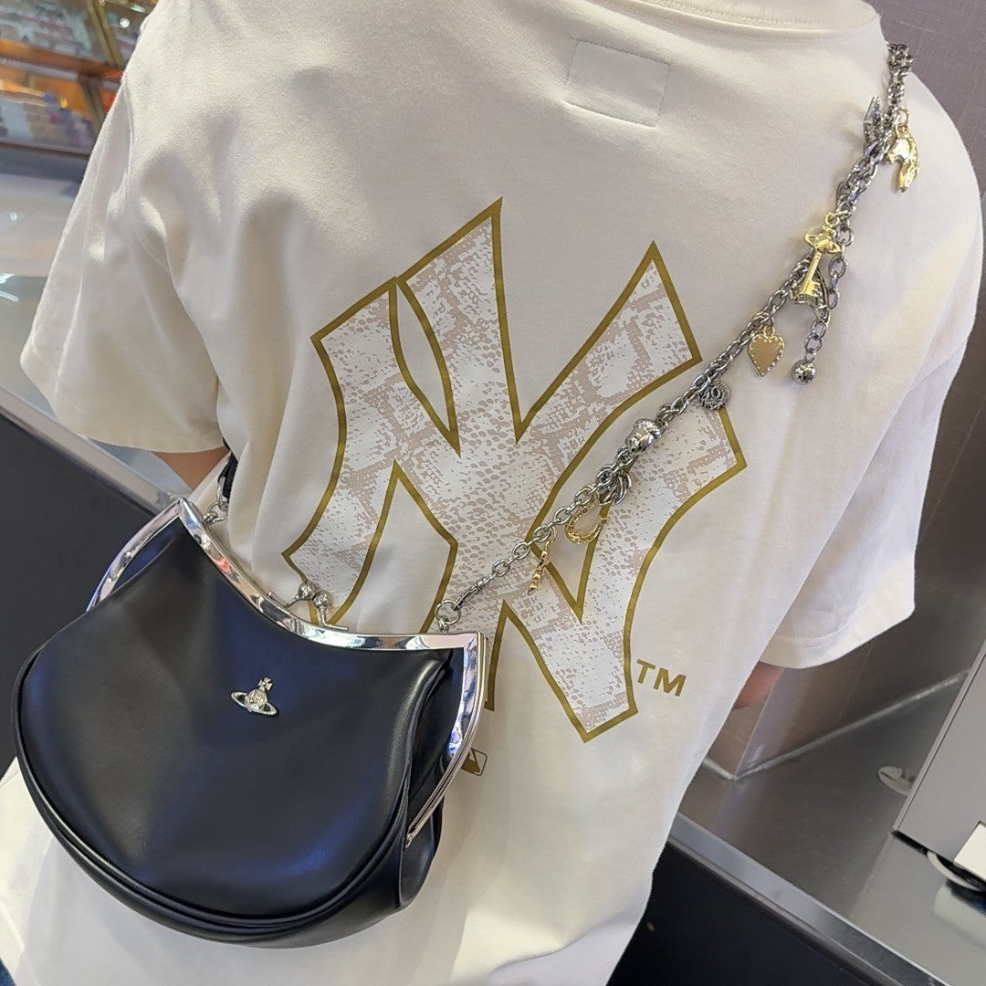 Graceful Tide Saturn Chain Crescent Underarm Crossbody Bags