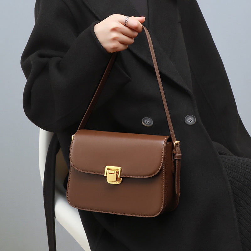 Women's Fashion Trendy Genuine Leather Underarm Crossbody Bags