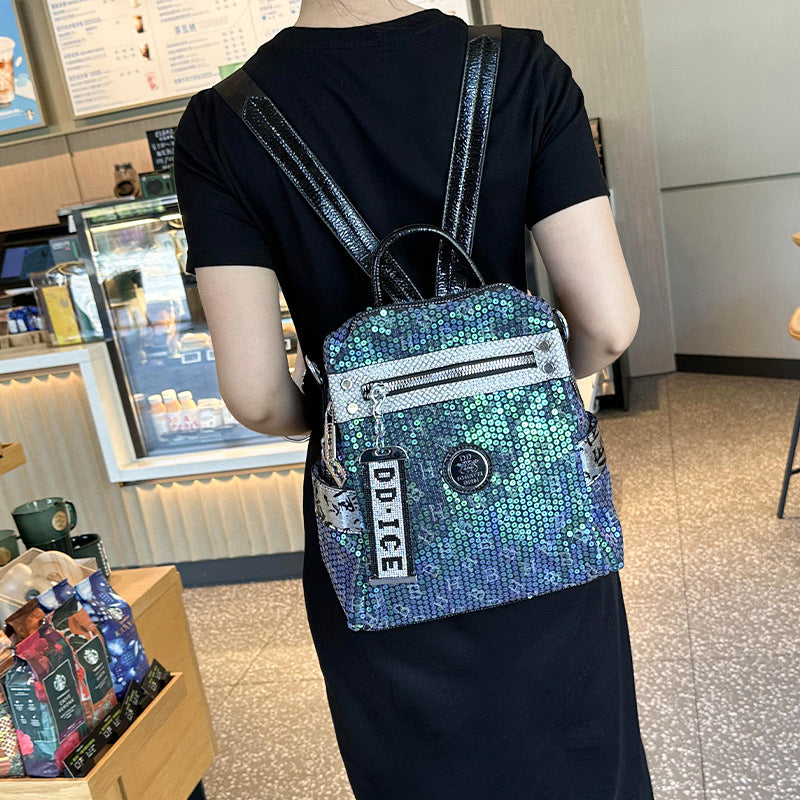 Women's High Sense Sequin Large Capacity Backpacks