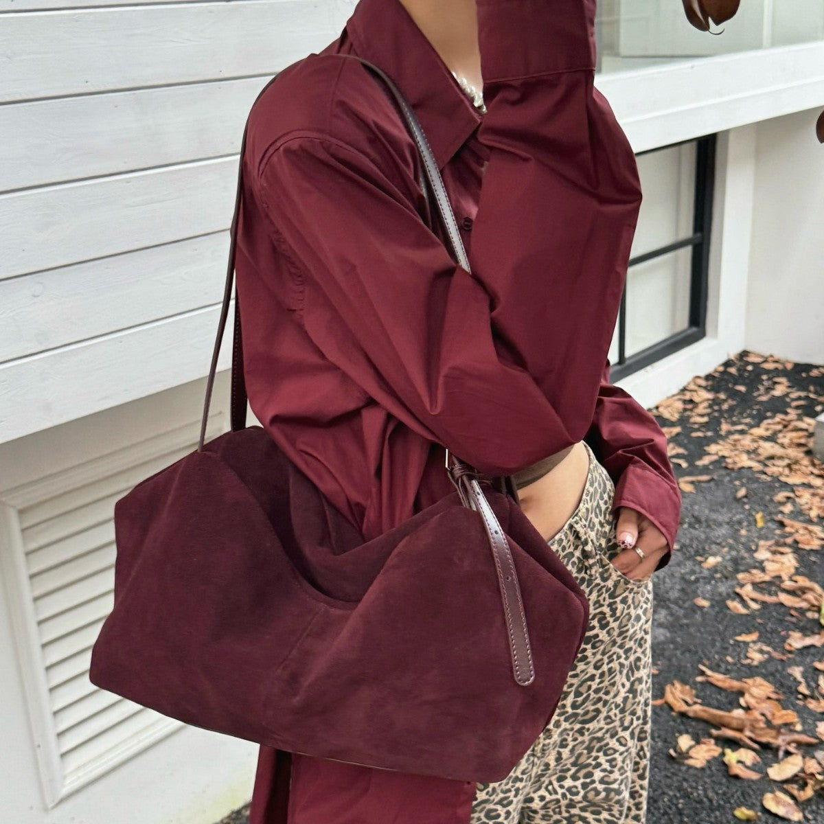 Design Matte Leather Large Capacity Lazy Relaxed Shoulder Bags