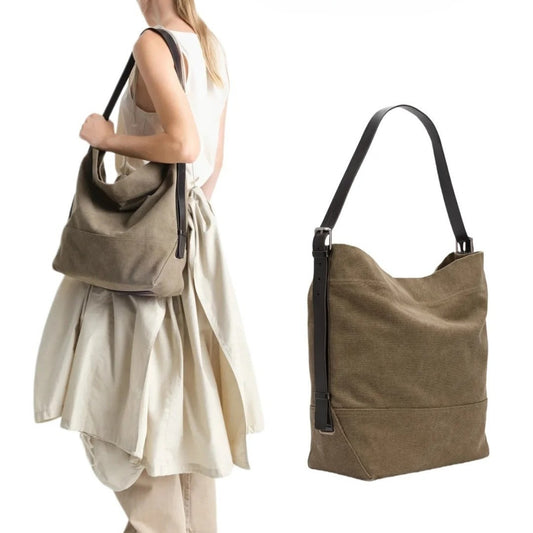 Spring Canvas Large Capacity Totes Commuter Shoulder Bags