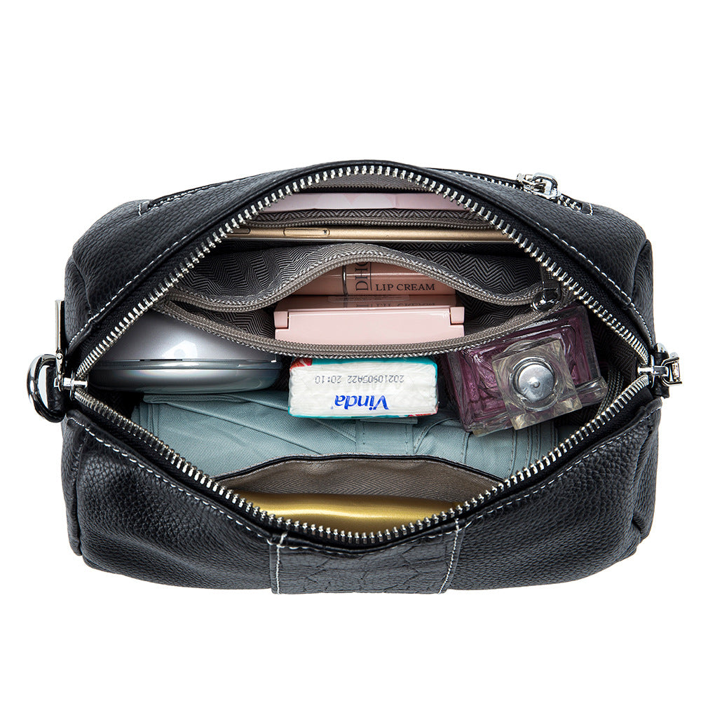 Women's Fashion First Layer Cowhide Boston Niche Bags