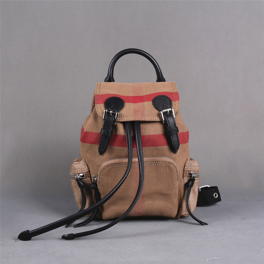 Women's Live Jute Canvas With Cowhide Big Backpacks