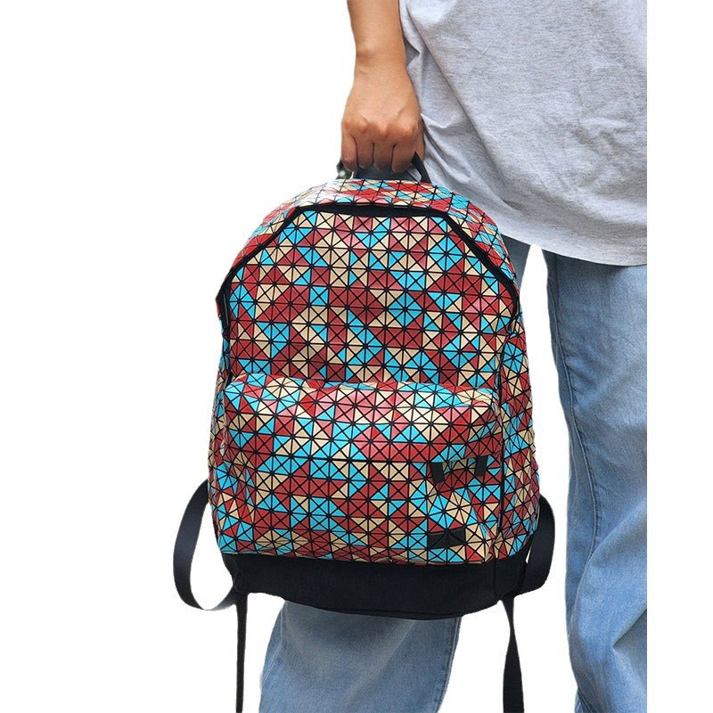 Women's Geometric Rhombus Large Capacity Silicone Checked Bags