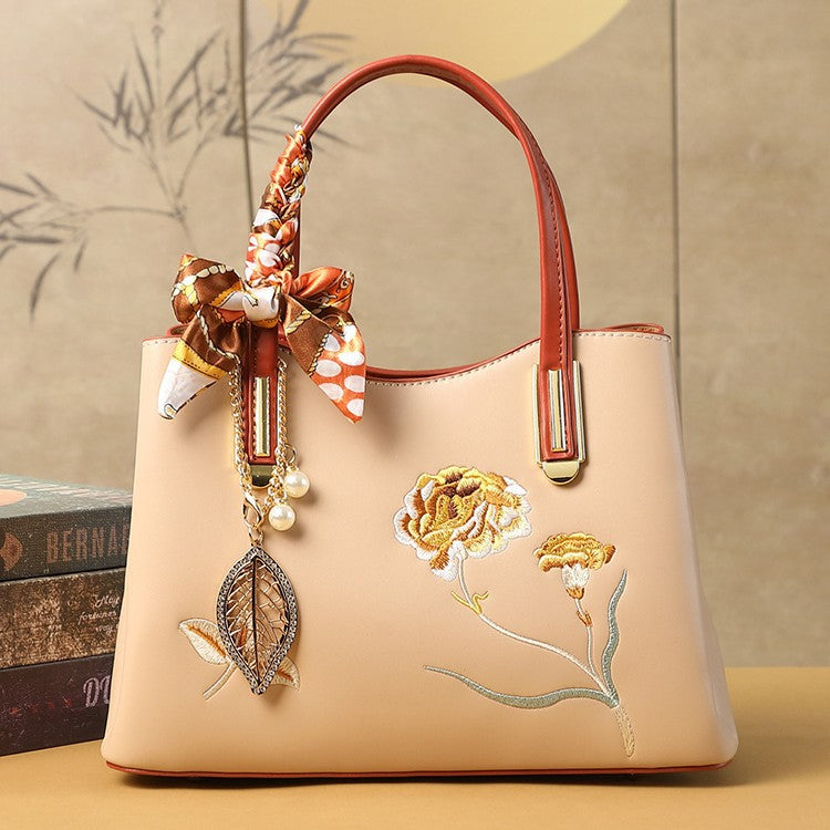 Banquet Portable Chinese Style Embroidery Carnation Advanced Bags