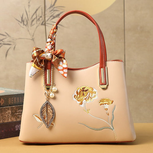 Banquet Portable Chinese Style Embroidery Carnation Advanced Bags