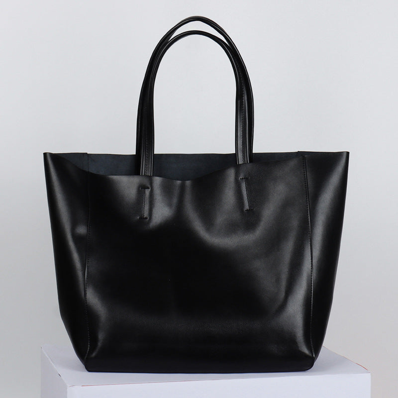 Capacity Commuter Mummy Shopping Cowhide Big Shoulder Bags