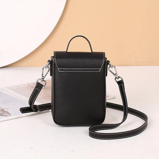 Style Vertical Leather Cowhide Mini Female Crossbody Bags