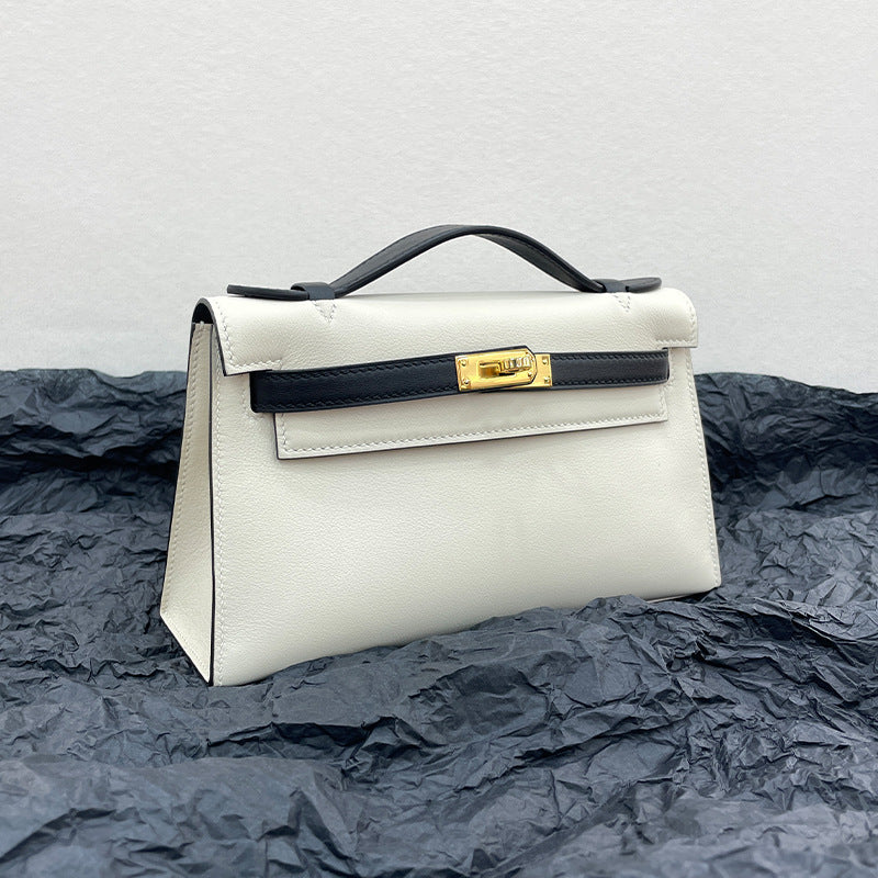 Handmade Wax Line Cowhide Mini Advanced Handbags
