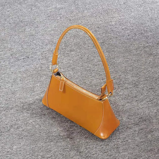 Women's First Layer Cowhide Business Underarm Foreskin Fashion French Stick Crossbody Bags
