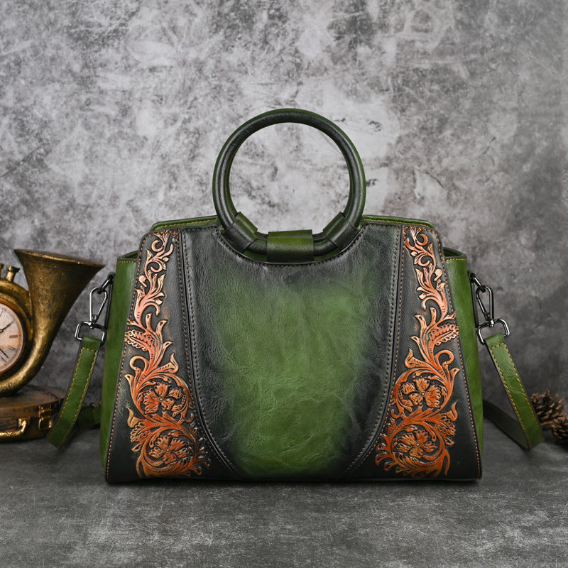 Pretty Glamorous Women's Leather Floral Pattern Bags