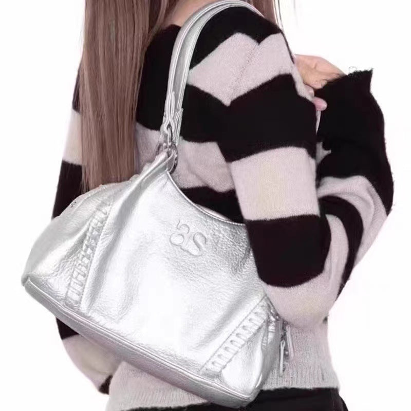 Unique Elegant Hobo Leather Motorcycle Underarm Backpacks