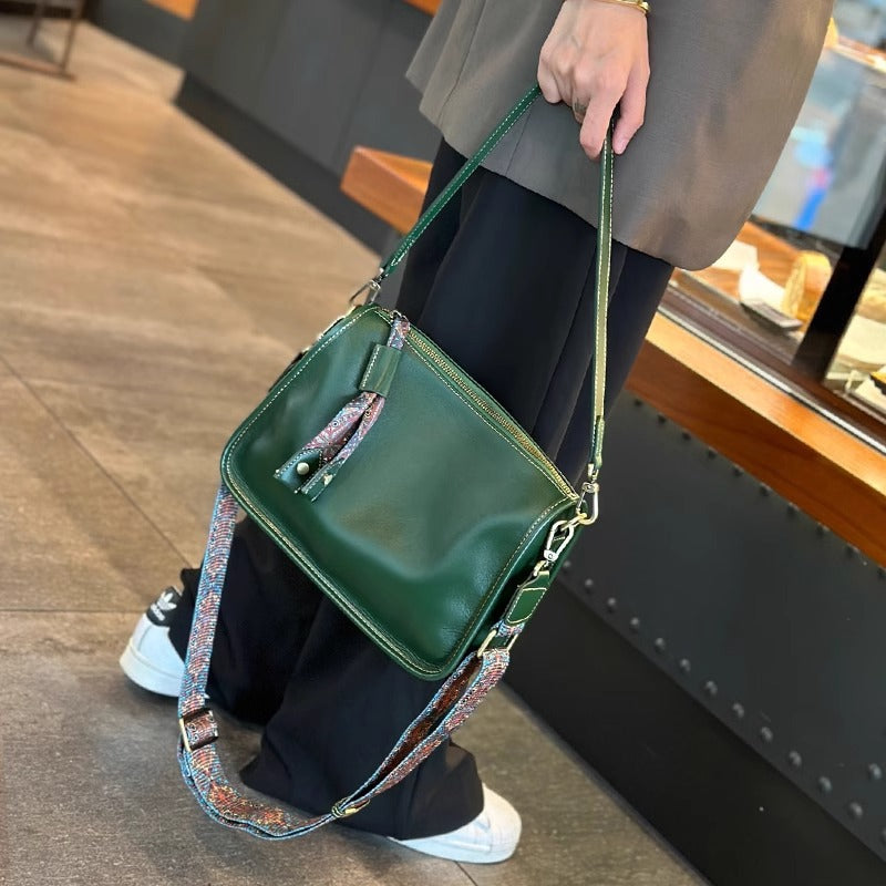 Women's Genuine Leather Underarm Large Capacity Soft Wide Bags