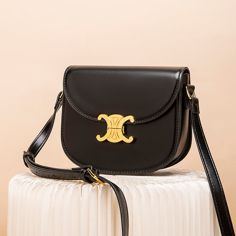 Semicircle Arc Saddle Vintage Genuine Leather Crossbody Bags