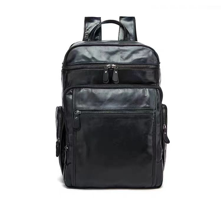 Large Capacity Computer Unisex Genuine Leather Backpacks