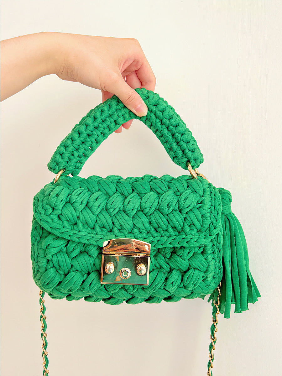 Women's Creative Hand-woven Hook Knitted Tassel Crossbody Bags