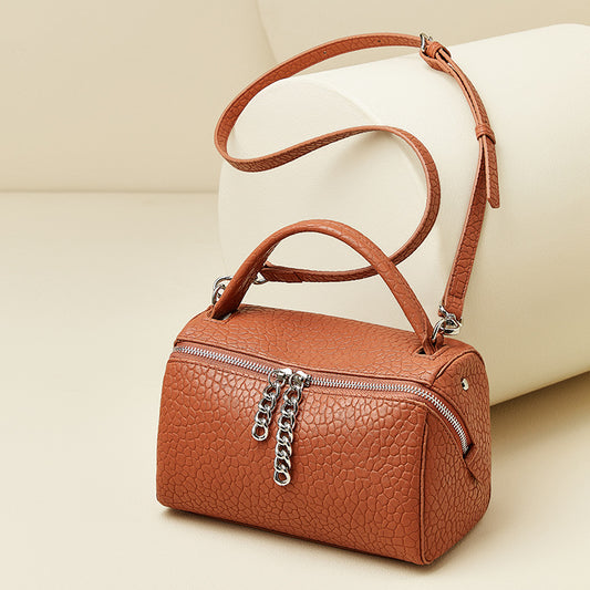 Women's Strictly Selected Retro Boston Genuine Leather Crossbody Bags