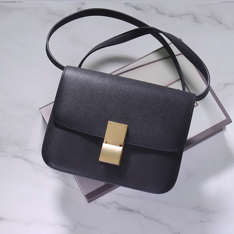 Women's Rub Grain Cowhide Leather Retro Toothpick Crossbody Bags