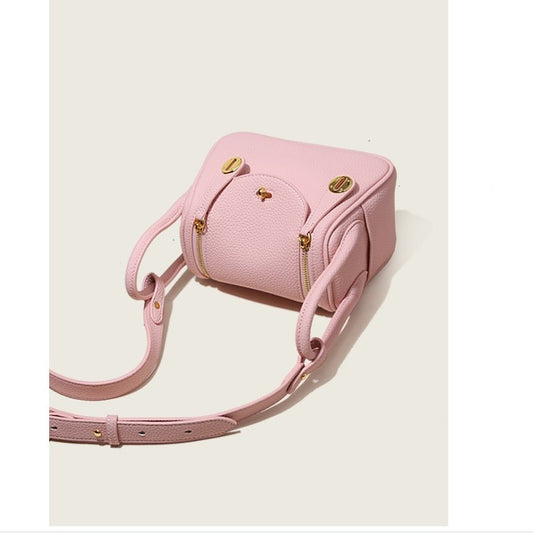Women's Mini Lindi Leather Lychee Pattern Doctor Crossbody Bags