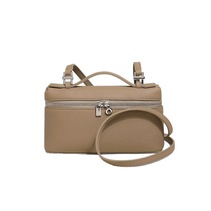 Women's First Layer Cowhide Lunch Box Portable Crossbody Bags