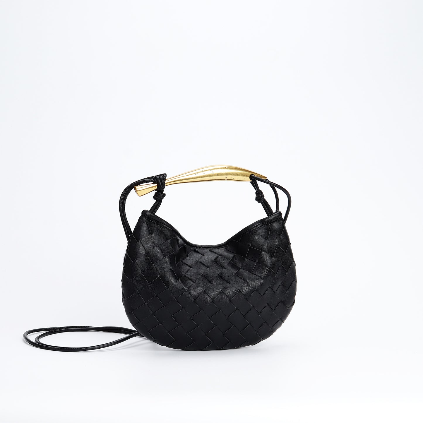 Women's Woven Soft Leather Metal Bing Fashion Handbags