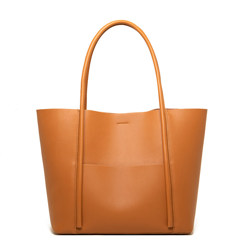 Women's Summer Portable Large Cowhide Commuter Tote Bags