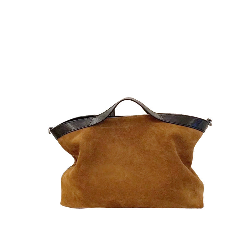 Cowhide Portable Retro Style Leisure Commute Handbags