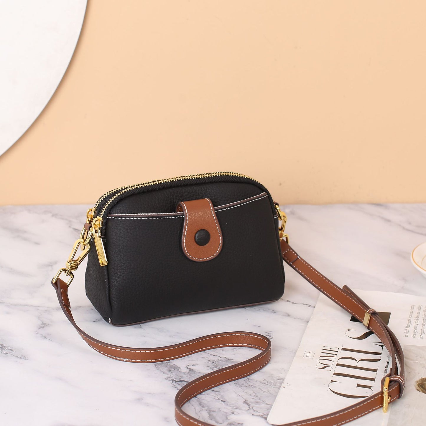 Women's Genuine Leather Fashion First Layer Cowhide Crossbody Bags