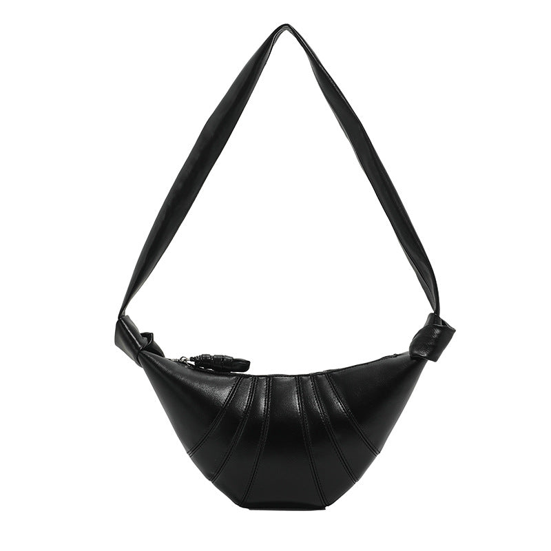 Women's Retro Minority Croissant Cowhide Dumpling Fashion Shoulder Bags