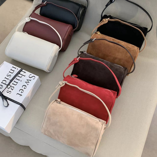 Design Genuine Leather Simple Suede Pen Bags