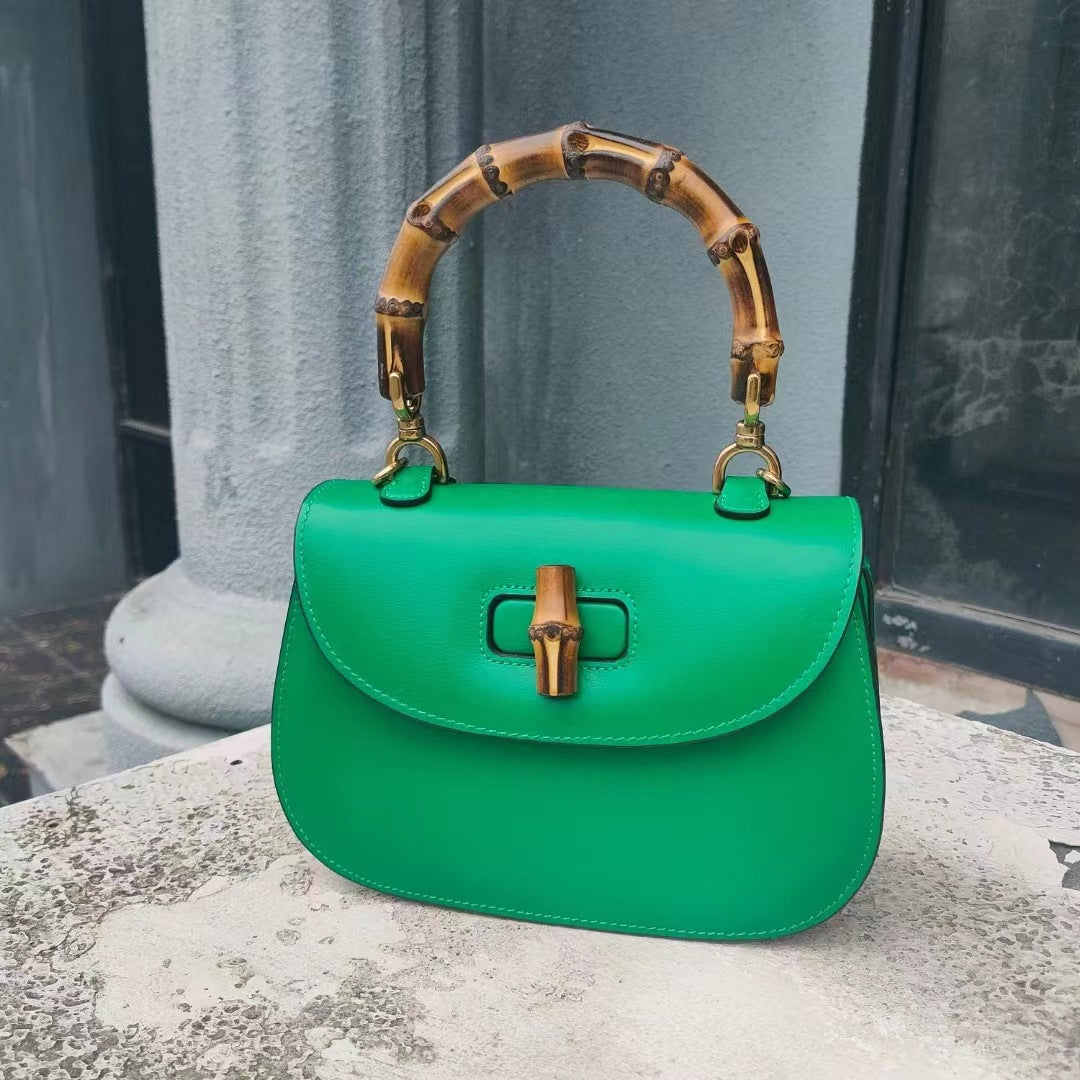 Women's Bamboo Joint Saddle Fashion Retro Leather Crossbody Bags