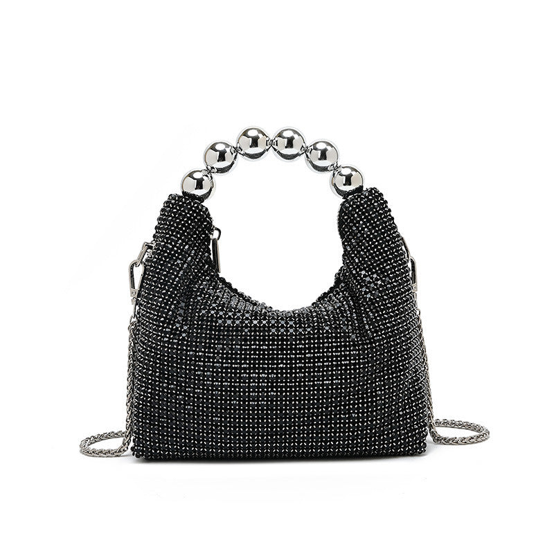 Women's Beads Clutch Chain Inlaid Brick Dinner Shoulder Bags