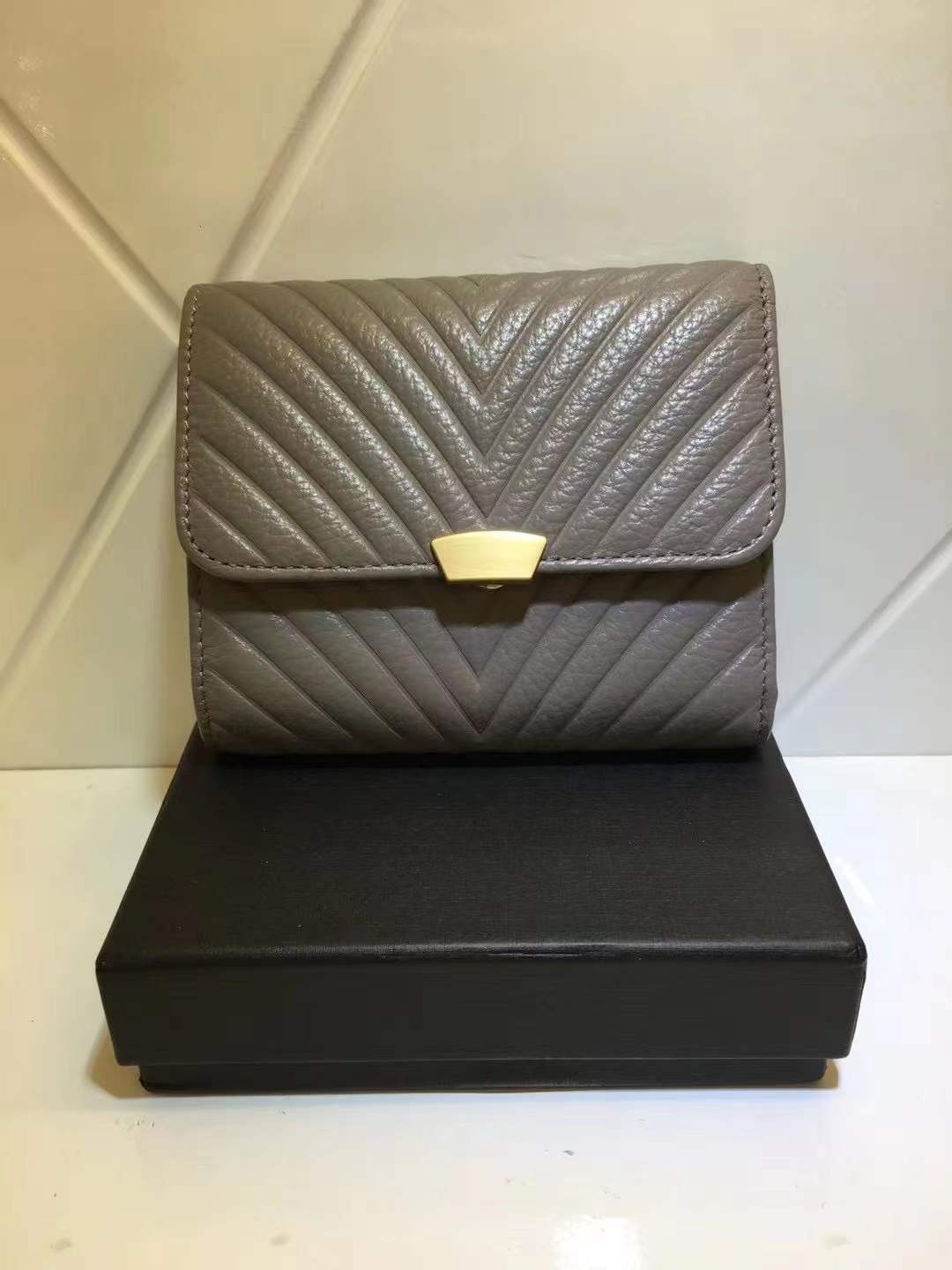 Fashion Korean Style Cowhide Three Fold Short Ladies Wallets