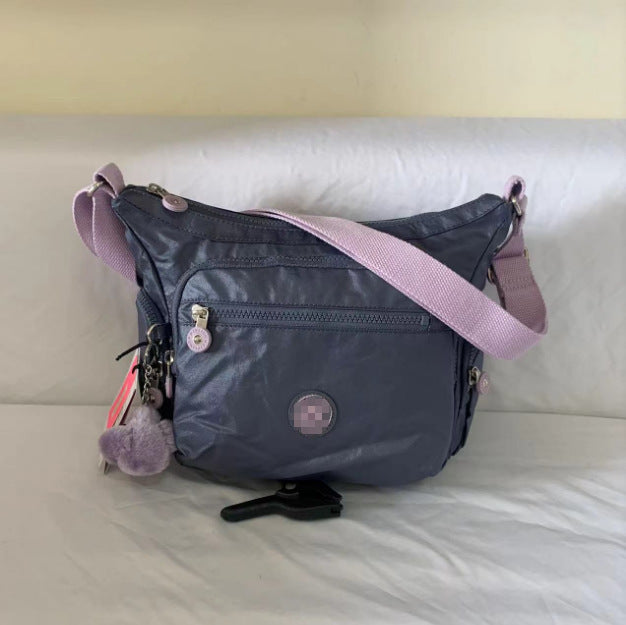 Spring Monkey Mesh Purple Series Nylon Crossbody Bags