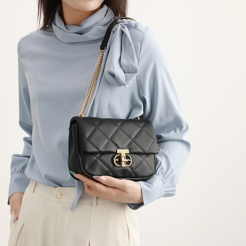 Classic Women's Genuine Leather Commuter Rhombus Handbags