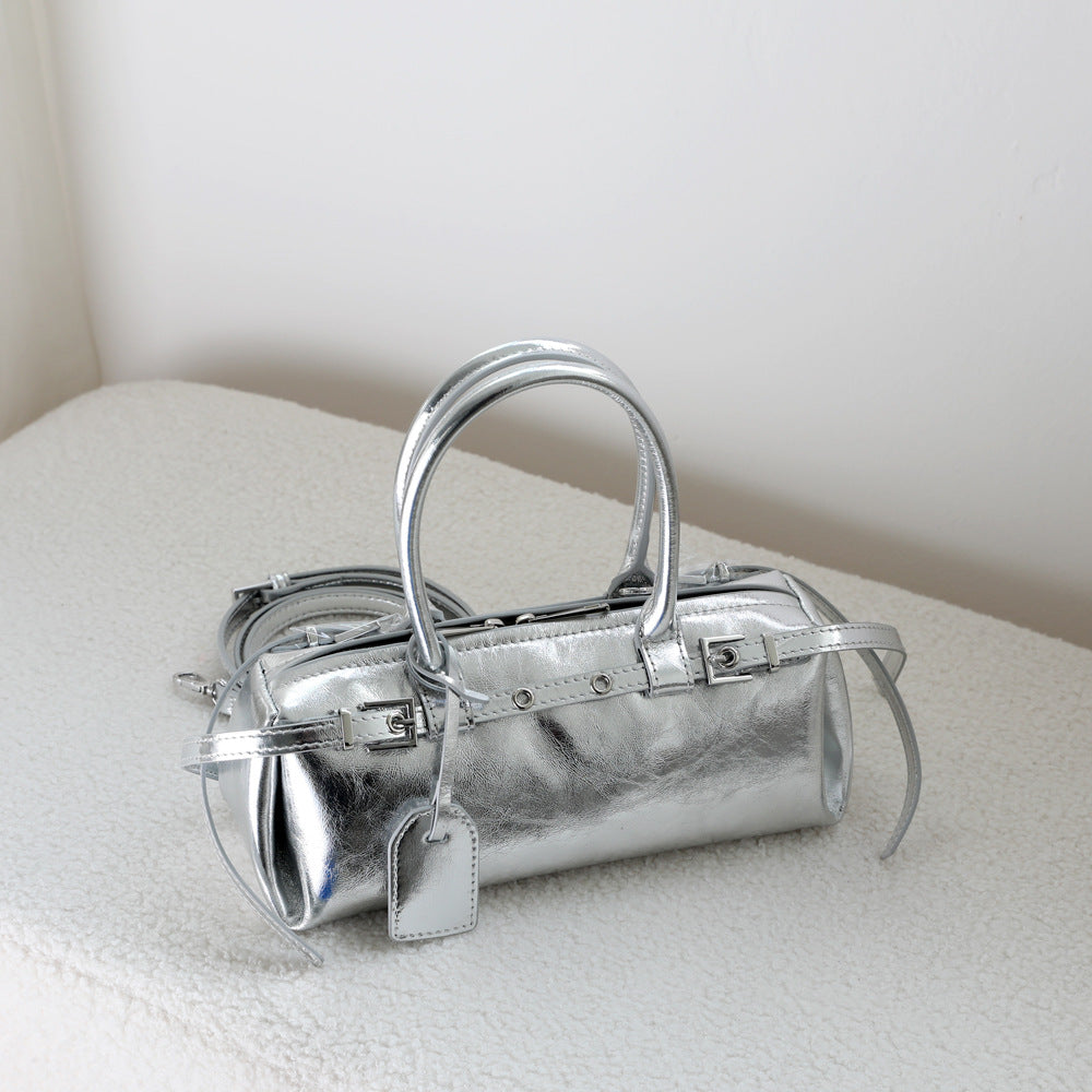 Retro Design Vegetable Tanning Leather Locomotive Style Handbags