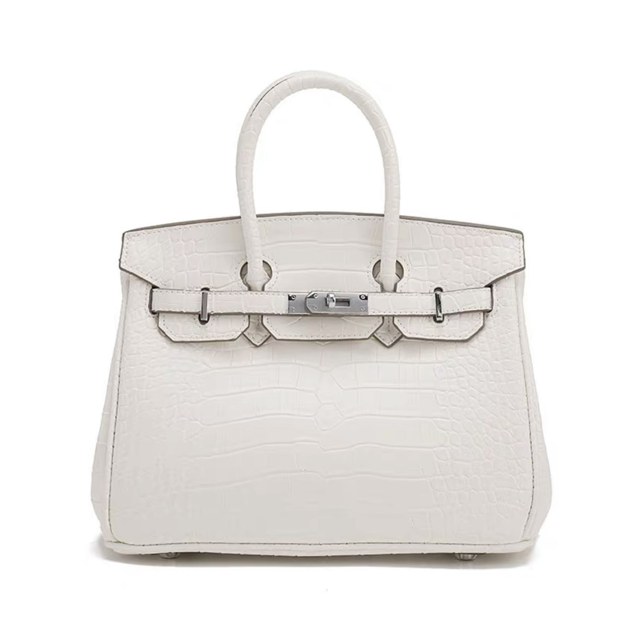 Women's Seam Platinum Crocodile Pattern Du Ke Pu Motorcycle Handbags