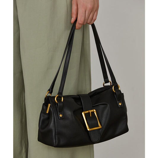 Women's High-grade Baguette Genuine Leather Oblique Female Shoulder Bags