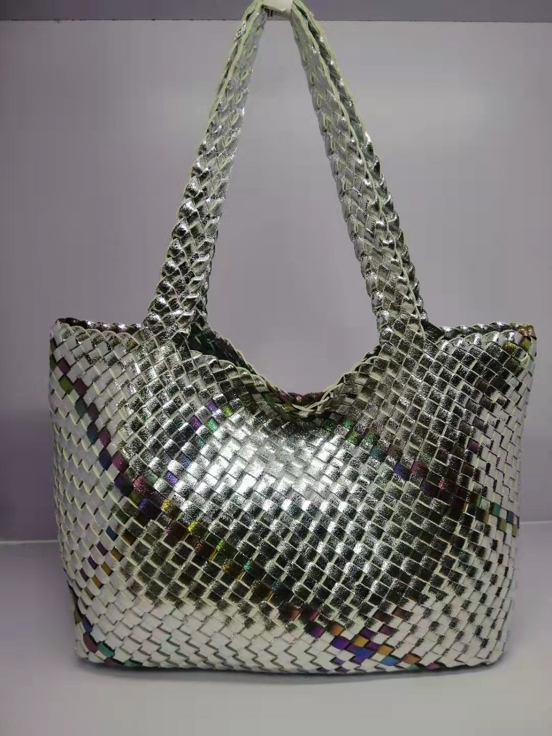 Snake Pattern Color Matching Hand-woven Mother Shoulder Bags